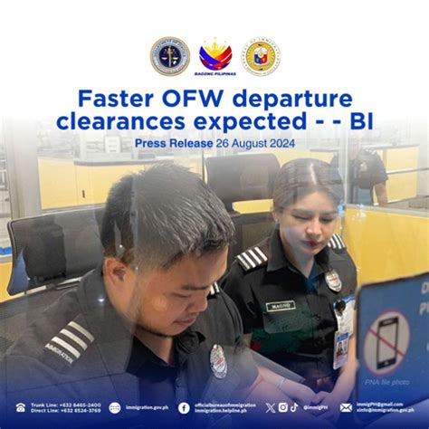 hiring and promotion@immigration.gov.ph|Processing of OFW's immigration pass now faster .